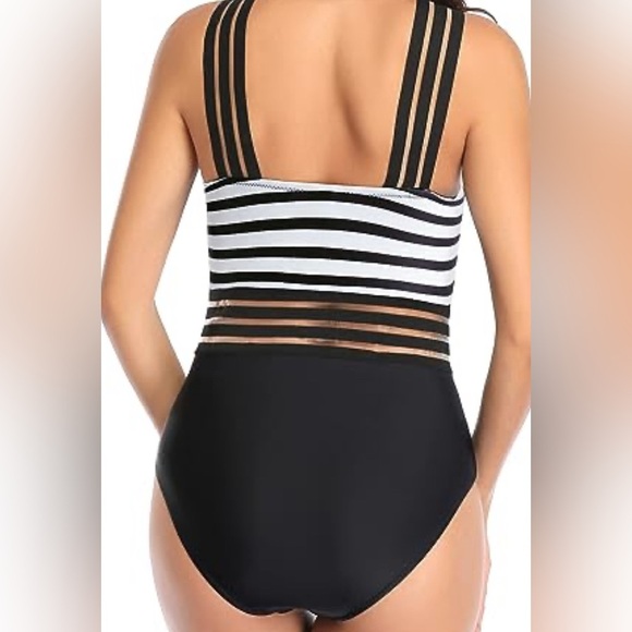 Tempt Me Halter crisscross mesh,mesh waist Tummy Control removable pads - Picture 3 of 14